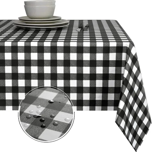 Vista 36 de Obstal Mantel 100% impermeable de PVC, mantel rectangular de vinilo a prueba de aceite y derrames, cubierta de mesa lavable para uso en exteriores e