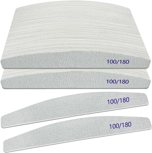 Vista 8 de Limas de uñas (paquete de 50), lima de uñas de madera de grano 100/180, lima de uñas de doble cara de madera Emory para uñas naturales, profesional