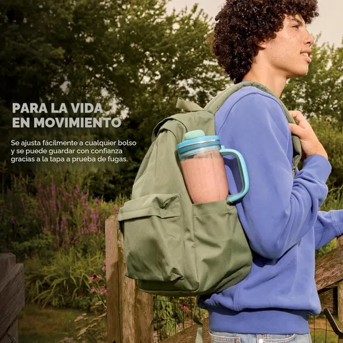 Vista 9 de Ninja Blendboss™ Licuadora personal para batidos y bebidas congeladas Vaso de viaje de 26 onzas con tapa a prueba de fugas, boquilla para beber