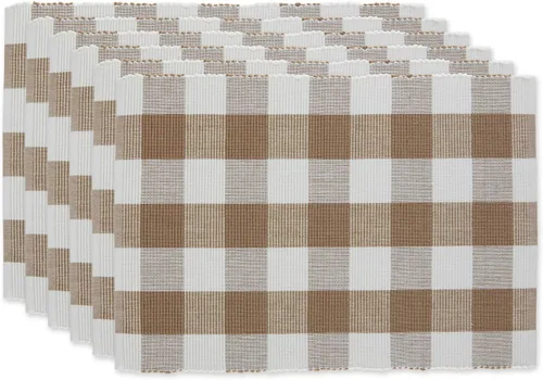 Vista 22 de DII - Colección Buffalo Check, juego de servilletas de tela estilo granja clásica, 20x20 pulgadas, verde antiguo, 6
