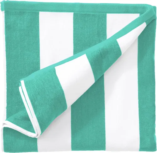 Vista 20 de Great Bay Home Paquete de 4 Toallas de Playa de Terciopelo de Algodón 100%, 30" x 60" - Toallas de Piscina a Rayas Azul Cabaña - Secado Rápido