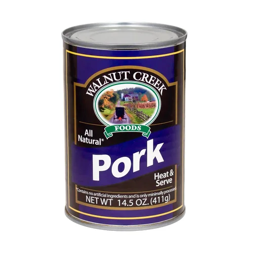 AmishTastes Walnut Creek Trozos de cerdo enlatados, totalmente naturales, para calentar y servir, 14.5 onzas (paquete de 6)