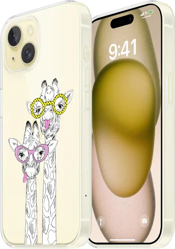Vista 14 de Funda transparente diseñada para iPhone 15, de poliuretano termoplástico suave, a prueba de golpes, transparente, para mujeres y niñas, diseño