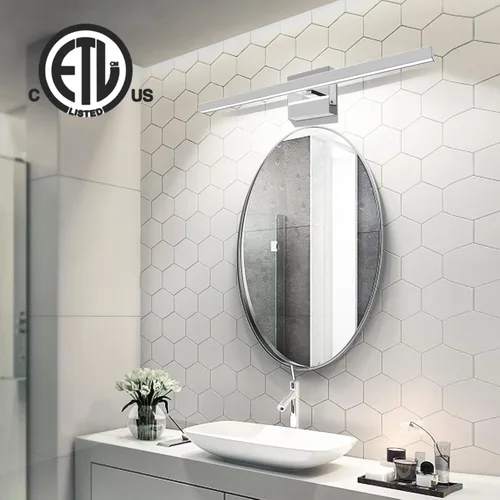 Vista 5 de VOLISUN Moderna lámpara de tocador de baño de 23.6 pulgadas, 14 W, regulable, 5CCT, lámpara de baño LED sobre el espejo, luces de pared de barra