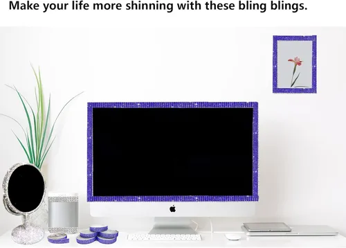 Vista 6 de 6 rollos de cinta autoadhesiva con diamantes de imitación de diamantes de imitación, rollo de cinta adhesiva con tiras de diamantes de imitación