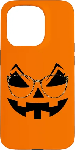 Vista 14 de iPhone 16 Funny Pumpkin Face Halloween Parties Leopard Print Glasses Case