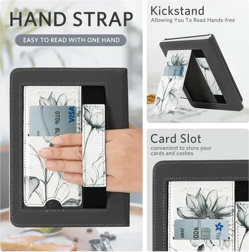 Vista 115 de CoBak Funda inteligente para Kindle Paperwhite de 6.8" de 11ª generación 2021 con función de encendido automático, ligera, delgada, de piel **Salvia