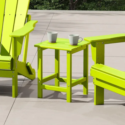 Vista 51 de Costaelm Mesas Laterales Cuadradas para Exteriores, Mesas de Patio Adirondack para Exteriores, Mesa Lateral de Patio de HDPE Resistente a