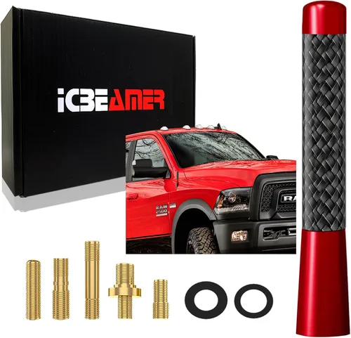 Vista 7 de ICBEAMER 3 inch / 76 mm MINI Mexican Mexico Flag Automotive Antenna with Internal Copper Coil Universal Fit AM/FM Radio Antenna Replacement