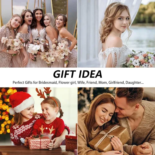 Vista 7 de Collares de perlas doradas para mujer, a la moda. Collar delicado chapado en oro de 14 K, sencillo y en capas, ideal como joyería para bodas