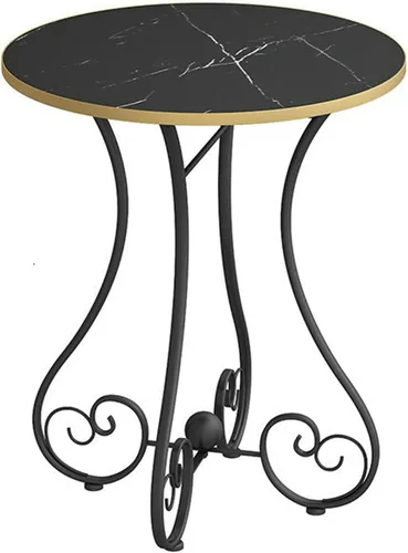 Mesa de Centro Small Round Coffee Table for Living Room European-Style Side Table with Metal e Modern and Simple Sofa End Table for Balcony Small