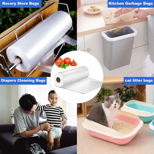 Vista 6 de Bolsas de plástico para productos de 12 x 16 pulgadas en rollo, bolsas de plástico transparente para alimentos, verduras, frutas, pan, bolsas