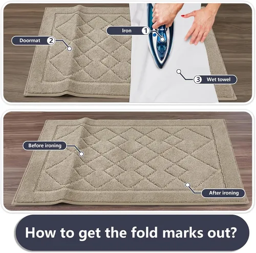 Vista 8 de REFETONE Dirt Trapper Tapete para Puerta de 20" x 32", Tapete Lavable para Interiores con Respaldo de Goma Antideslizante, Resistente a la Suciedad