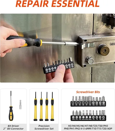 Vista 3 de Juego de herramientas de 40 piezas - Kit de herramientas manuales para el hogar general con caja de herramientas de plástico