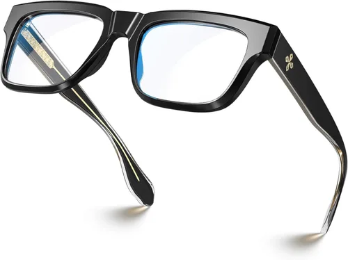 Vista 17 de VISOONE - Lentes cuadrados TR90 con bloqueo de luz azul, elegantes anteojos de computadora para mujeres y hombres; Randi