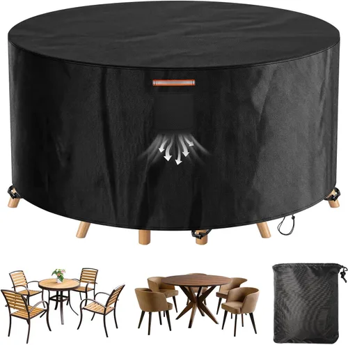 Vista 12 de Funda de sofá modular para patio, impermeable, resistente al viento, 85 x 85 pulgadas, en forma de V, para sofá de jardín, sofá seccional L