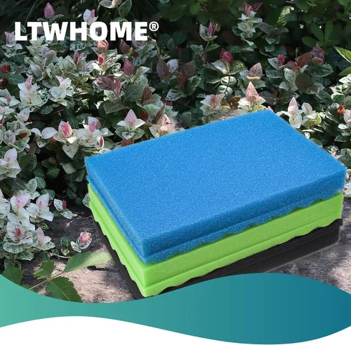 Vista 5 de LTWHOME Juego de esponjas de filtro de espuma Fish Pond de 17 x 11 pulgadas (paquete de 3 juegos)