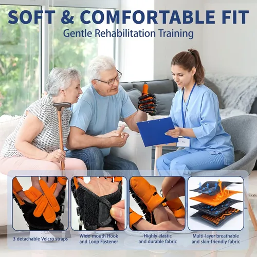 Vista 6 de Rehabilitation Robot Gloves for Stroke Recovery, Auto Finger Exerciser for Assisted Hand Training and Hand Function Rehabilitation