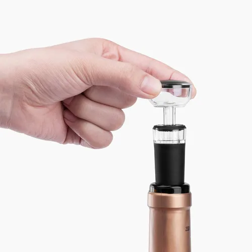Vista 6 de mafiti Juego de 4 tapones de vino, tapón para botella de vino con bomba de ahorro de vino integrada al vacío, tapas de silicona aptas