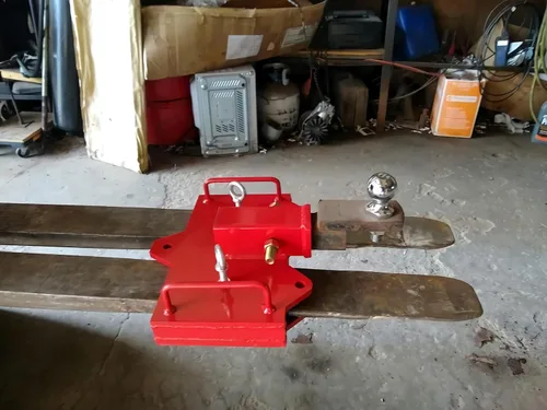 Vista 4 de NIXFACE Accesorio de remolque de carretilla elevadora de 2 pulgadas, receptor de enganche de remolque para horquillas de plataforma dobles