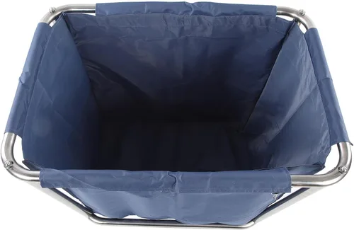 Vista 6 de Carrito de lavandería comercial, cesta industrial con ruedas para ropa sucia, carrito de camiones con cesta de acero inoxidable resistente
