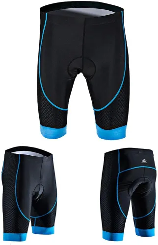 Vista 7 de Letook Pantalones cortos de ciclismo para hombre, acolchados de gel, cómodos, profesionales, de secado rápido