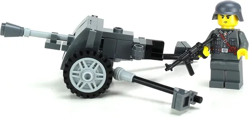Vista 3 de Battle Brick PAK38 Conjunto personalizado de artillería alemana de la Segunda Guerra Mundial