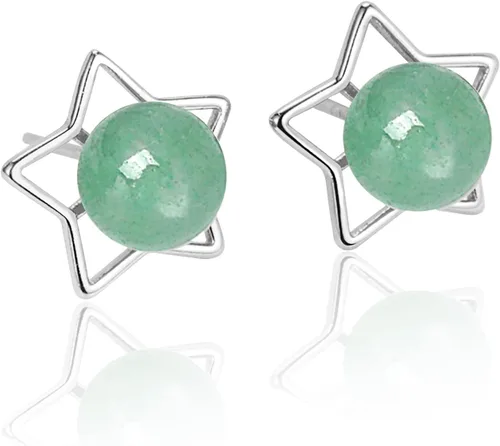 Vista 75 de Jade Earrings Studs,Green Jade Earrings for Women,925 Sterling Silver Earrings Studs for Sensitive Ears,Handmade Jade Earrings for Birthday