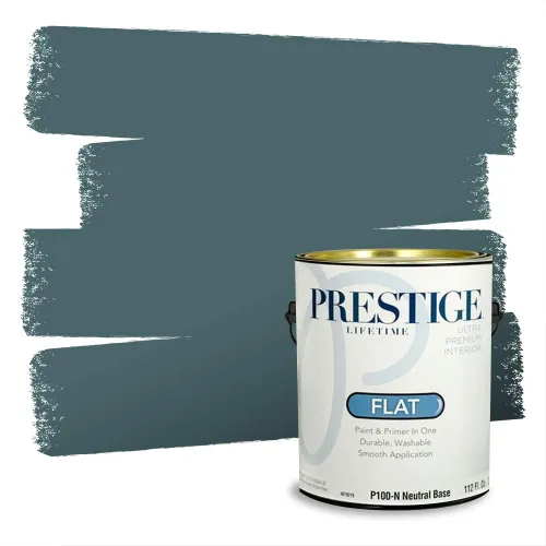 Vista 37 de Prestige Paints - Pintura exterior e imprimación en uno, 1 galón, plano, coincidencia comparable con Behr Misty Isle, P500-N-MQ5-62