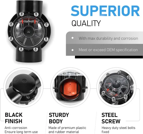 Vista 4 de 7305 Pieza de repuesto de 2 a 2.5 pulgadas para válvula de retención Jandy compatible con sistema de piscina de tierra, bañera y spa 180-Dgree