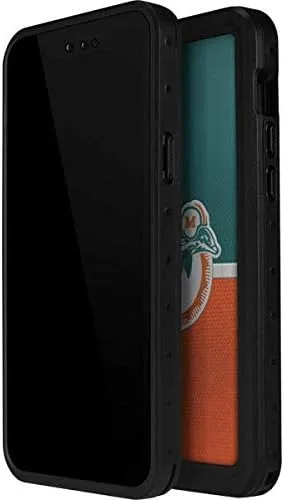 Vista 2 de Skinit Funda impermeable para teléfono compatible con iPhone 12 Pro Max, diseño vintage de Miami Dolphins con licencia oficial de la NFL