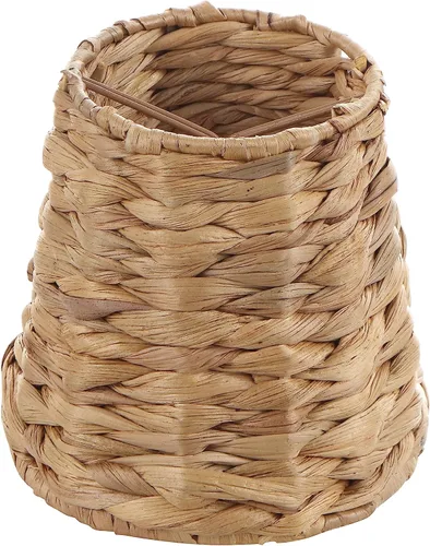 Aspen Creative 51008-1, pantalla de lámpara de araña con clip, jacinto de agua natural, parte superior de 3 pulgadas x 4 pulgadas inferior x 4