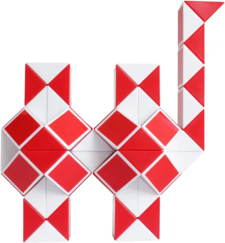 Mipartebo Magic Snake Cube Twist Puzzle 72 Cuñas Tamaño Grande Rojo