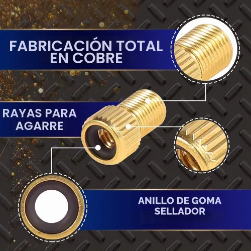 Vista 2 de 15 herramientas adaptadoras de válvula de neumático Presta para bicicleta, convertidor de válvula de neumático de bicicleta, válvula de cobre, tapa