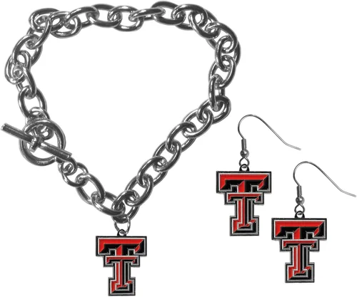 Vista 22 de Siskiyou Sports NCAA unisex-adult Chain Bracelet and Dangle Earring Set