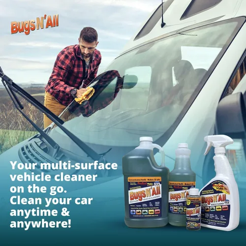 Vista 6 de Bugs N' All Limpiador y Desengrasante Multiusos para Coche - Concentrado Removedor de Insectos y Alquitrán de 1 Galón - Limpiador Exterior Seguro