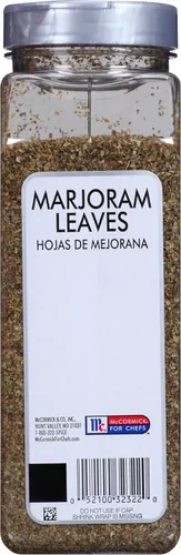 Vista 9 de McCormick Culinary Hojas de mejorana, 4 onzas – Un recipiente de 4 onzas de especias de mejorana para un sabor amargo y mentoso, ideal para guisos
