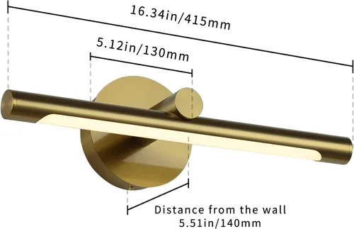 Vista 4 de JUSHENG Luces de imagen para pared, luz de galería de conexión dorada, regulable, moderna, LED, luz de ilustración, 16.33 pulgadas, 7 W, blanco