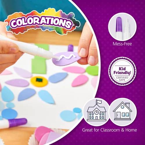 Vista 6 de Colorations Tacky - Bolígrafos de pegamento para el aula, suministros para proyectos de arte y manualidades (paquete de 24), secado rápido