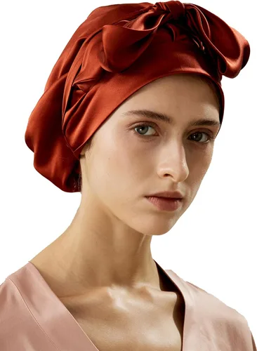 Vista 16 de LilySilk Gorro de dormir de seda de morera 100% pura para mujer, para dormir y cuidar el cabello, banda nocturna