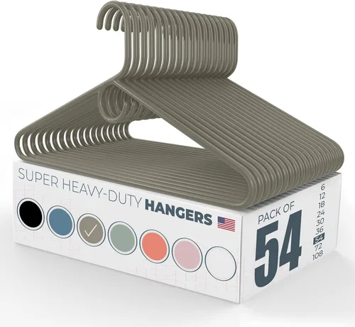 Vista 127 de Neaties Paquete de 6 perchas para ropa súper resistentes, fabricadas en los Estados Unidos, capacidad de 10 libras, perchas de plástico grueso