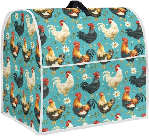 Vista 52 de Birds Flower Pattern Kitchen Aid Mixer Cover, Food Processor Cover with Top Handle and Storage Pocket, Dust Cover for Kitchen Stand Mixer or Coffee
