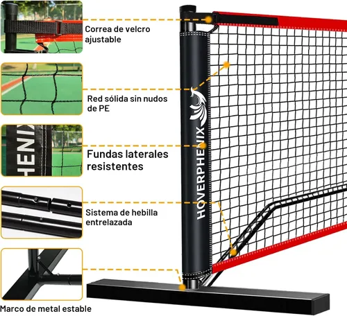 Vista 3 de Portable Pickleball Net Set, 22FT Pickle Ball Net with Paddle Set of 4