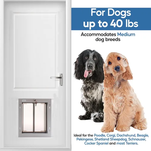 Vista 4 de PlexiDor Performance Pet Doors for Dogs and Cats - Puerta para perro con cerradura y llave - Plata, tamaños medianos