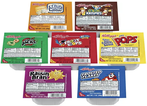 Cereales Kellogg's paquete favorito de variedades, tazones de un solo servicio (paquete de 96)
