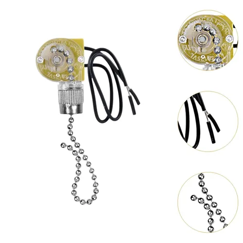 Vista 3 de 5 Pieces Fan Light Pull Switch Zing Ear Ze-109 with Beaded Chain Replacement Pull Chain Switch Control for Ceiling Fan and Table Lamp- Agent