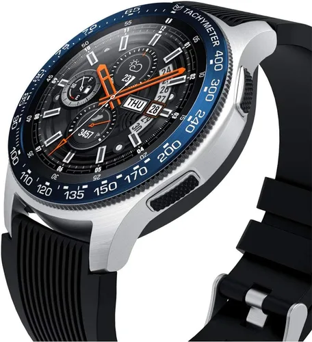 Vista 2 de PINHEN Estilo de bisel compatible con Galaxy Watch de 1.654 pulgadas / Gear Sport Bisel Ring Cubierta Adhesiva Antiarañazos de Aluminio Bisel Anillo