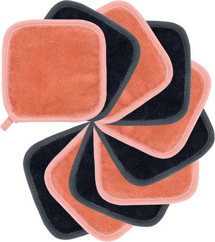 Polyte Removedor de maquillaje y paño de limpieza facial hipoalergénico de microfibra prémium de 6 x 6 pulgadas, paquete de 10 unidades (gris Gris