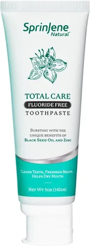Vista 18 de SprinJene Natural Total Care Pasta de dientes sin flúor – Fórmula patentada con aceite de semilla negra y zinc – Pasta de dientes de boca seca