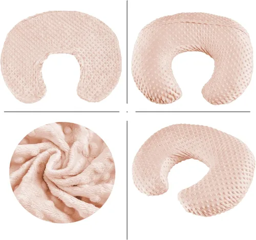 Vista 18 de Almohada de lactancia para biberón y lactancia materna, elementos esenciales de lactancia de comodidad ergonómica para mamá y bebé, almohada
